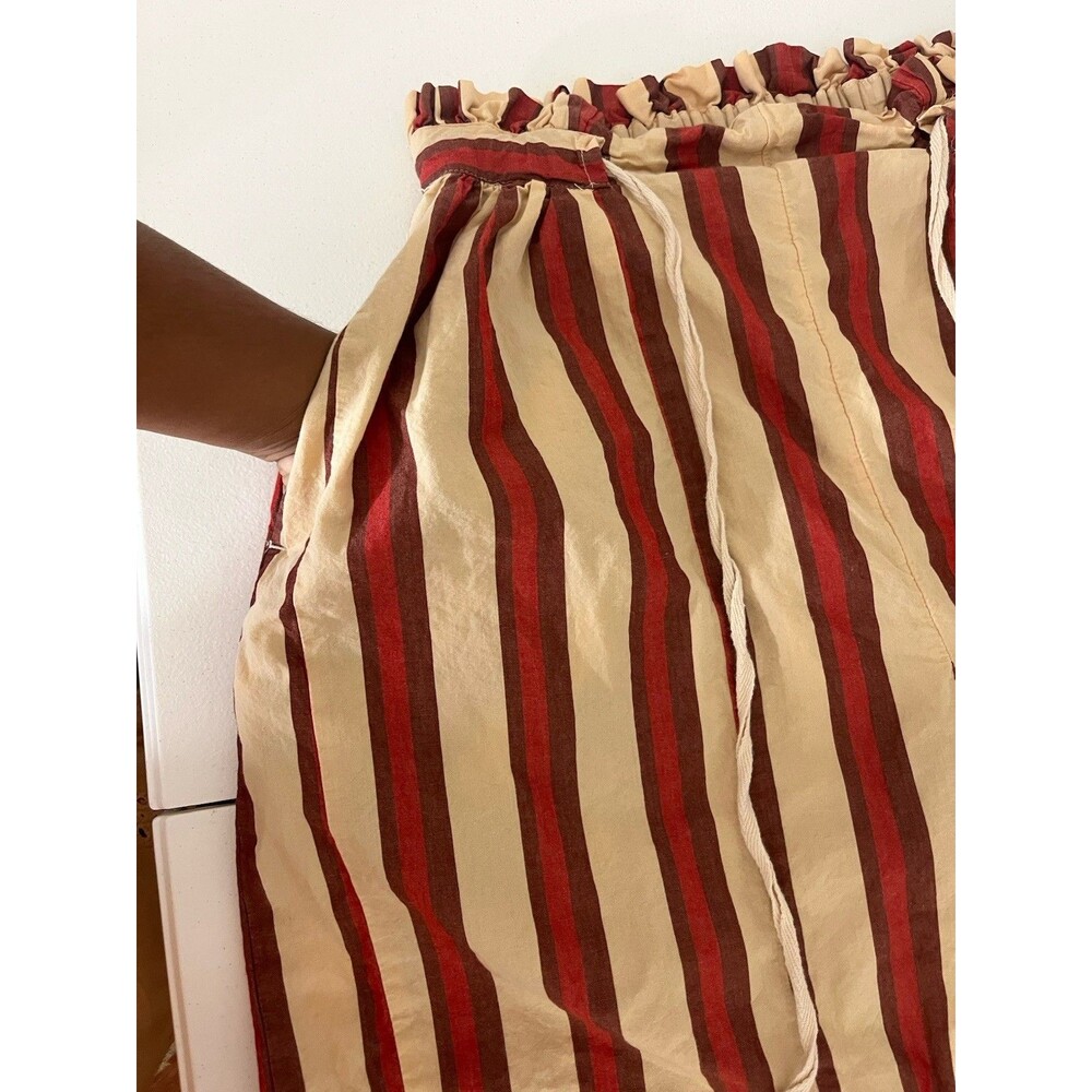 Free People Free est Solara Pants Striped Printed Mid-rise Wide-leg Pockets S - Picture 9 of 13